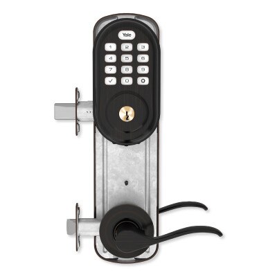 Yale Z-Wave Plus Assure Interconnected Push Button Deadbolt Lockset, Norwood Lever, Right Hand, 4 In. Prep, Oil-Rubbed Bronze